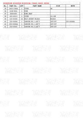 K1002518B K1002518 K1002518A 130401-00021 DX300 Excavator Swing Drive Catalogue with Various Excavator Model Capacities