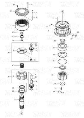 K1002518B K1002518 K1002518A 130401-00021 DX300 Excavator Swing Drive Catalogue with Various Excavator Model Capacities