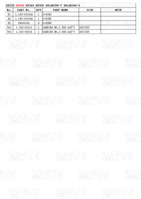 K1003134 DX300 Excavator Travel Drive Catalog Bolt On Steel Assemblies dengan Reducer Planet