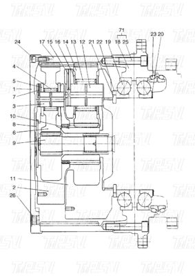 Planetary 401-00005A DX420 Excavator Travel Drive Catalog dengan Hydraulic Swing Motor