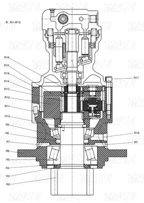 K1045875 DH80 Excavator Swing Drives Catalogue Warna yang dapat disesuaikan