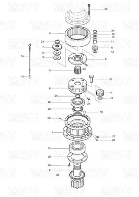 404-00062 DH150-7 Excavator Swing Drive Catalog Motors untuk beberapa merek dan model