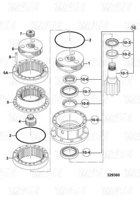 Bolt khusus pada JRC0007 JS220 Excavator Swing Drive Catalog In Stock