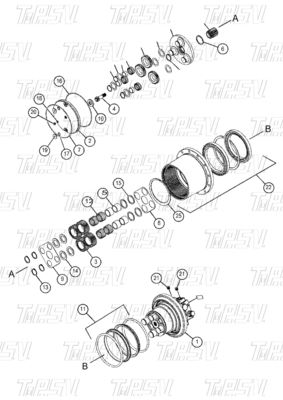 Bergantung pada baja planet Reducer Excavator Travel Motor Excavator Swing Reducer