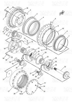 102-6500 E315-A Excavator Travel Drive Catalog Bolt-on In Stock Hitam Warna pabrik