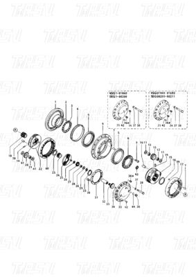 096-4315 096-6334 099-3665 E200B Excavator Travel Drive Catalog Bagian Motor untuk Berbagai Model