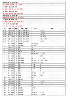 Custom Black Steel 096-4329 5I-5393 5I-5394 096-5898 5I-5492 099-4137 E200B Excavator Swing Drive Catalog Repair Shop