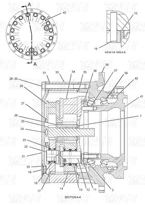 Hitam Hidraulik 191-3234 E320B Excavator Travel Drive Catalog Motor Untuk Perbaikan Peralatan Berat