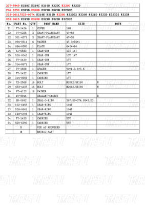 OEM Baja 227-6949 296-6299 353-0611 523-0574 353-0615 E320D Excavator Travel Drive Catalog Gearbox Assembly