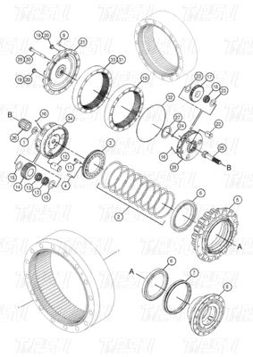 OEM Baja 227-6949 296-6299 353-0611 523-0574 353-0615 E320D Excavator Travel Drive Catalog Gearbox Assembly