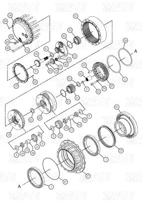 Bolt On Planetary 511-6013 527-7082 514-9423 514-9426 326D Excavator Travel Drive Untuk Energi Pertambangan Mesin Industri