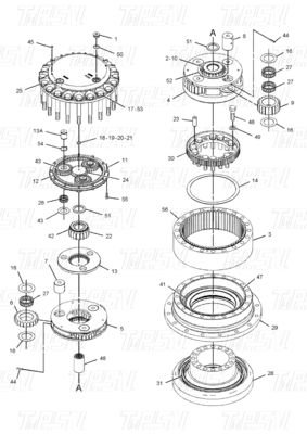 Hidraulik 296-6218 E336D Excavator Travel Drives Catalog untuk Excavator dengan baut pada instalasi