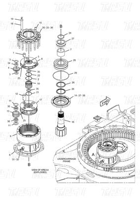Baja Berbagai Berat 378-9543 378-9544 E374F Catalog Swing Drive Excavator Dengan Warna Khusus