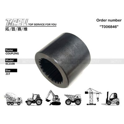 SA7117-30180 EC210B Excavator Hydraulic Motor Coupling Hitam Dengan Baja