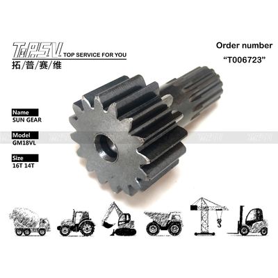 TZ263B1006-01 Hitam GM18VL Excavator Travel Sun Gear View Image Dengan Penggerak Motor Hidraulik Dalam Warna Hitam
