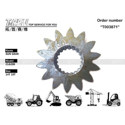 Daya tahan tinggi CLG200 Excavator Swing 1 Stage Sun Gear Motor Parts untuk Peralatan Konstruksi