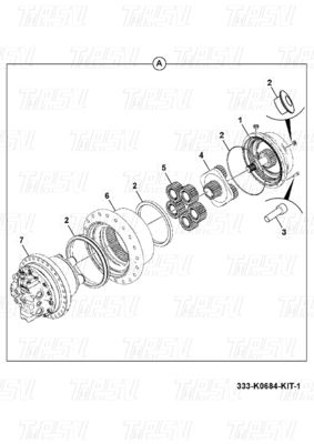 Good price 333/K0684 Kotak Girasi Perjalanan Penggali Baja Dengan Drive Motor Perjalanan Hidraulik JS200 Catalog on line