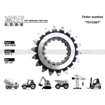 XKAQ-00456 Perawatan Oli Gir R335-9 Ekskavator Swing 1 Tahap Sun Gear Box Komponen Tahan Lama Tugas Berat Cocok untuk Penggantian Ekskavator Hidrolik
