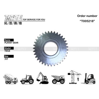 Warna Hitam JCM913 Excavator Travel 1 Tahap Planetary Gear Dengan Perlakuan Panas Dan Teknik Penempaan